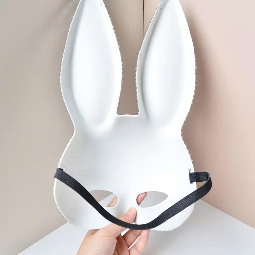 Amazon.com: hzzsbu Bunny Mask Rhinestone Rabbit Half Face Mask for